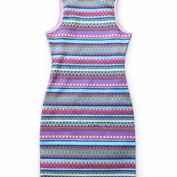 Boho Tribal Print Bodycon Tank Dress Size Large - Picture 3 of 4